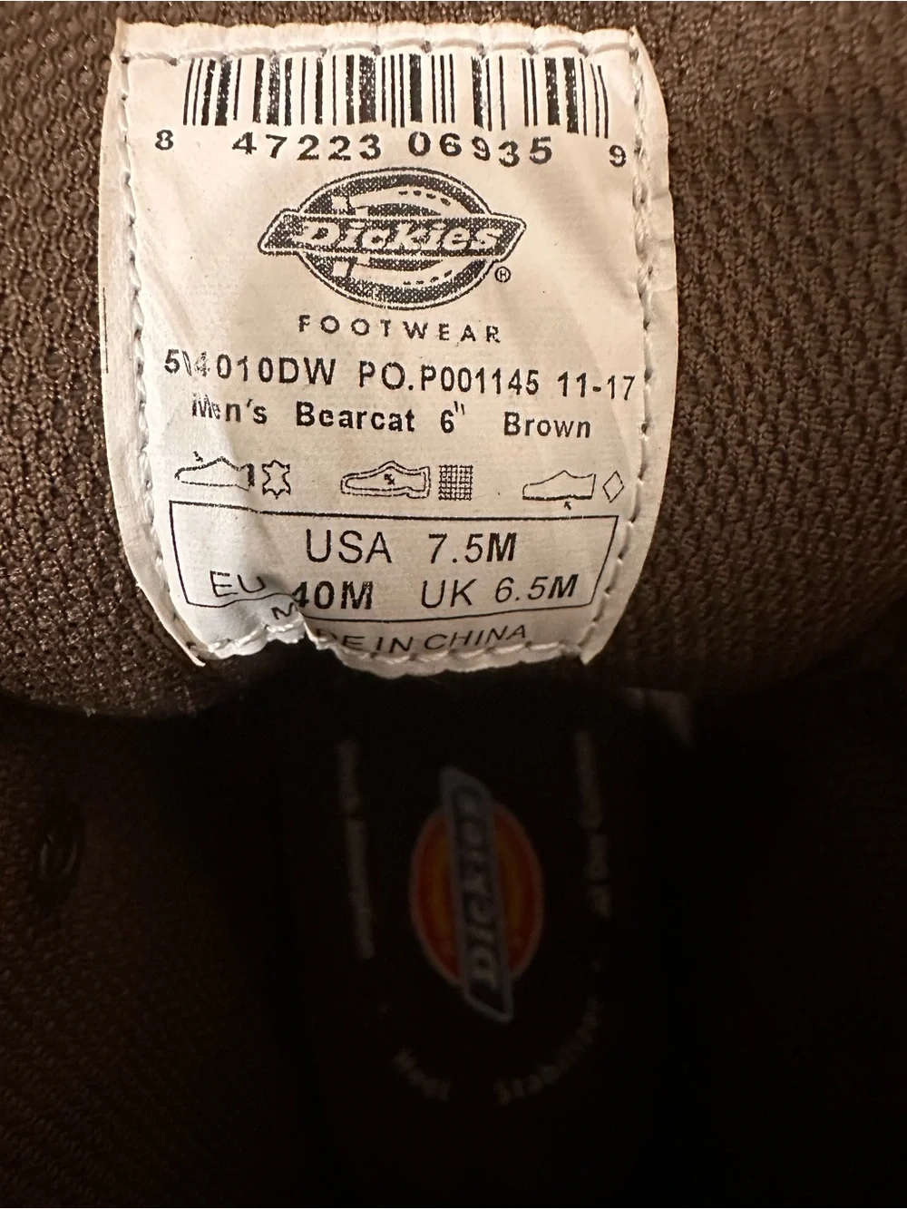 Dickies Tan Work Boots with Black Collar and White Sole